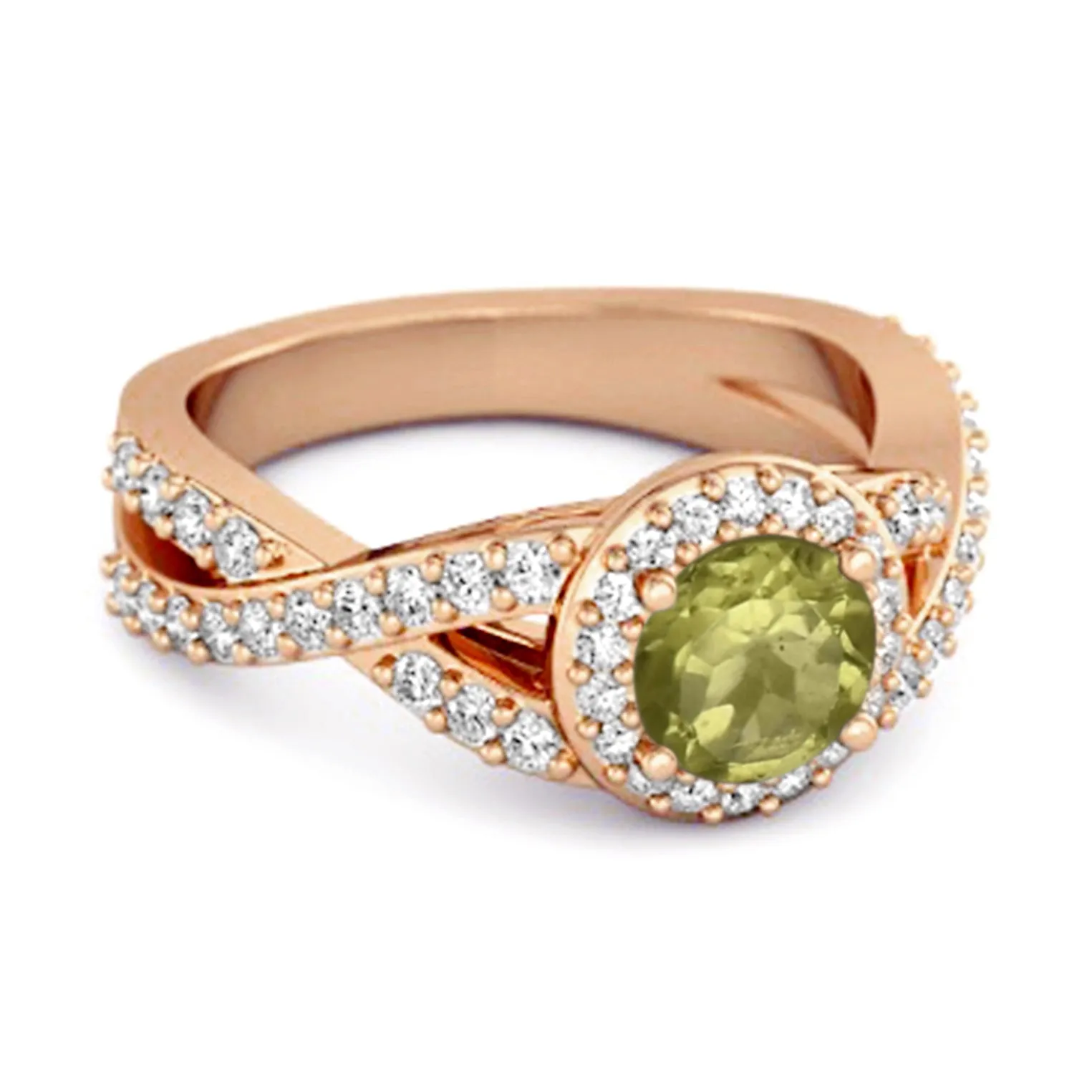 Solitaire Accents Peridot 925 Sterling Silver Infinity Ring