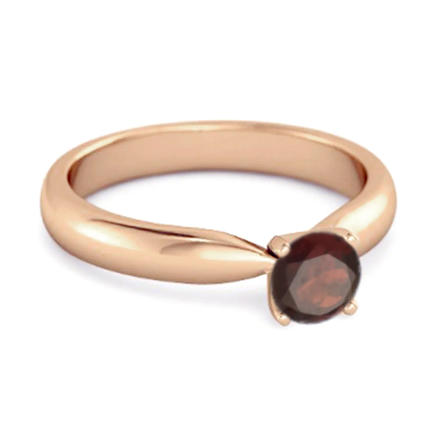 Solitaire Round Cut Garnet 925 Sterling Silver Promise Ring