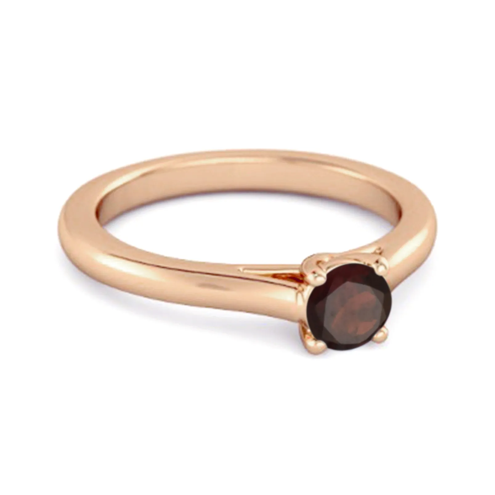 Solitaire Round Cut Garnet 925 Sterling Silver Promise Ring