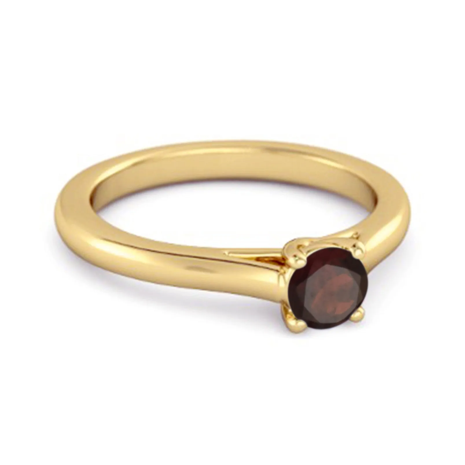 Solitaire Round Cut Garnet 925 Sterling Silver Promise Ring