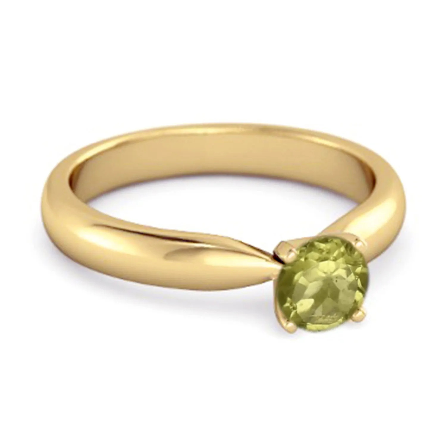 Solitaire Round Cut Peridot 925 Sterling Silver Promise Ring