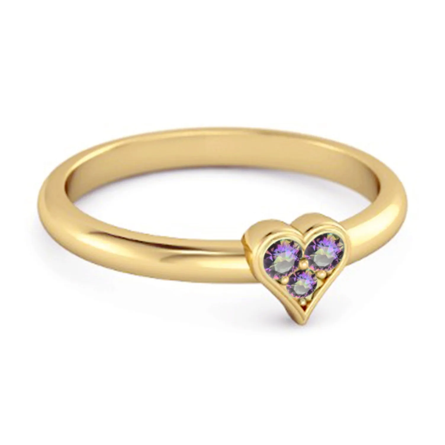 Sparkling Heart Shaped 0.60 Ct Mystic Topaz 925 Sterling Silver Ring
