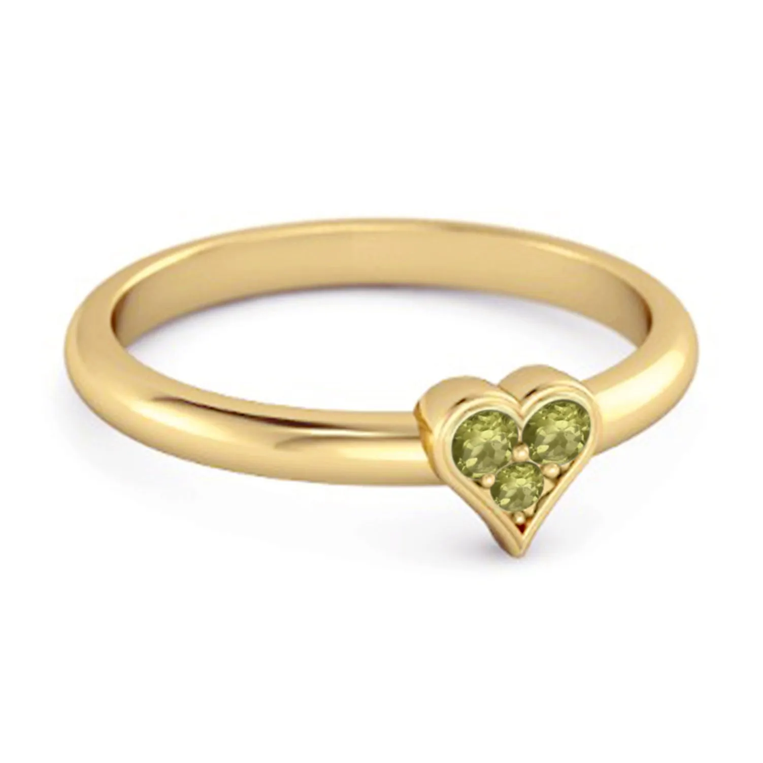 Sparkling Heart Shaped 0.60 Ct Peridot 925 Sterling Silver Ring