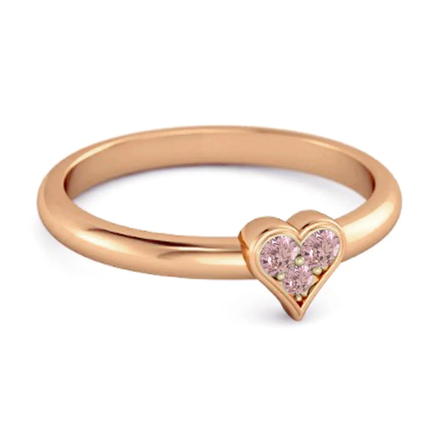 Sparkling Heart Shaped 0.60 Ct Pink Zirconia 925 Sterling Silver Ring