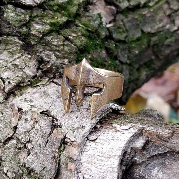 Spartan warrior bronze ring