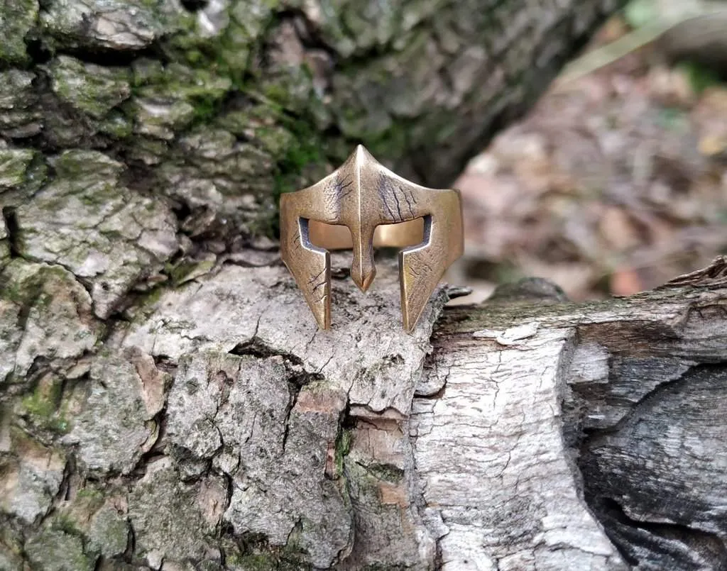 Spartan warrior bronze ring