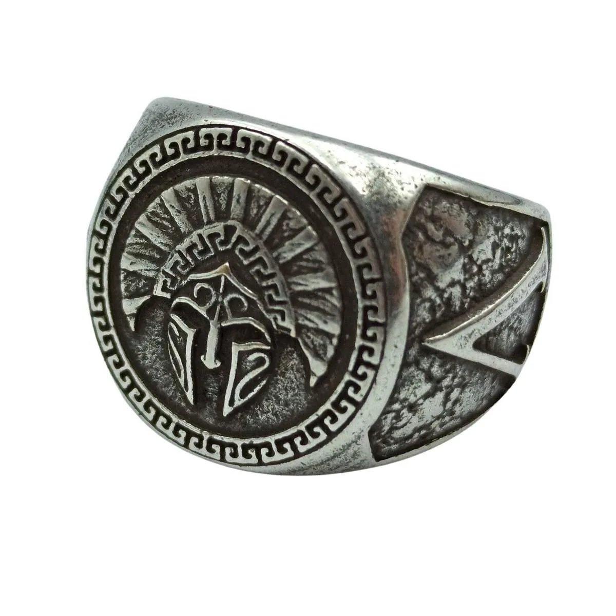 Spartan warrior helmet bronze ring