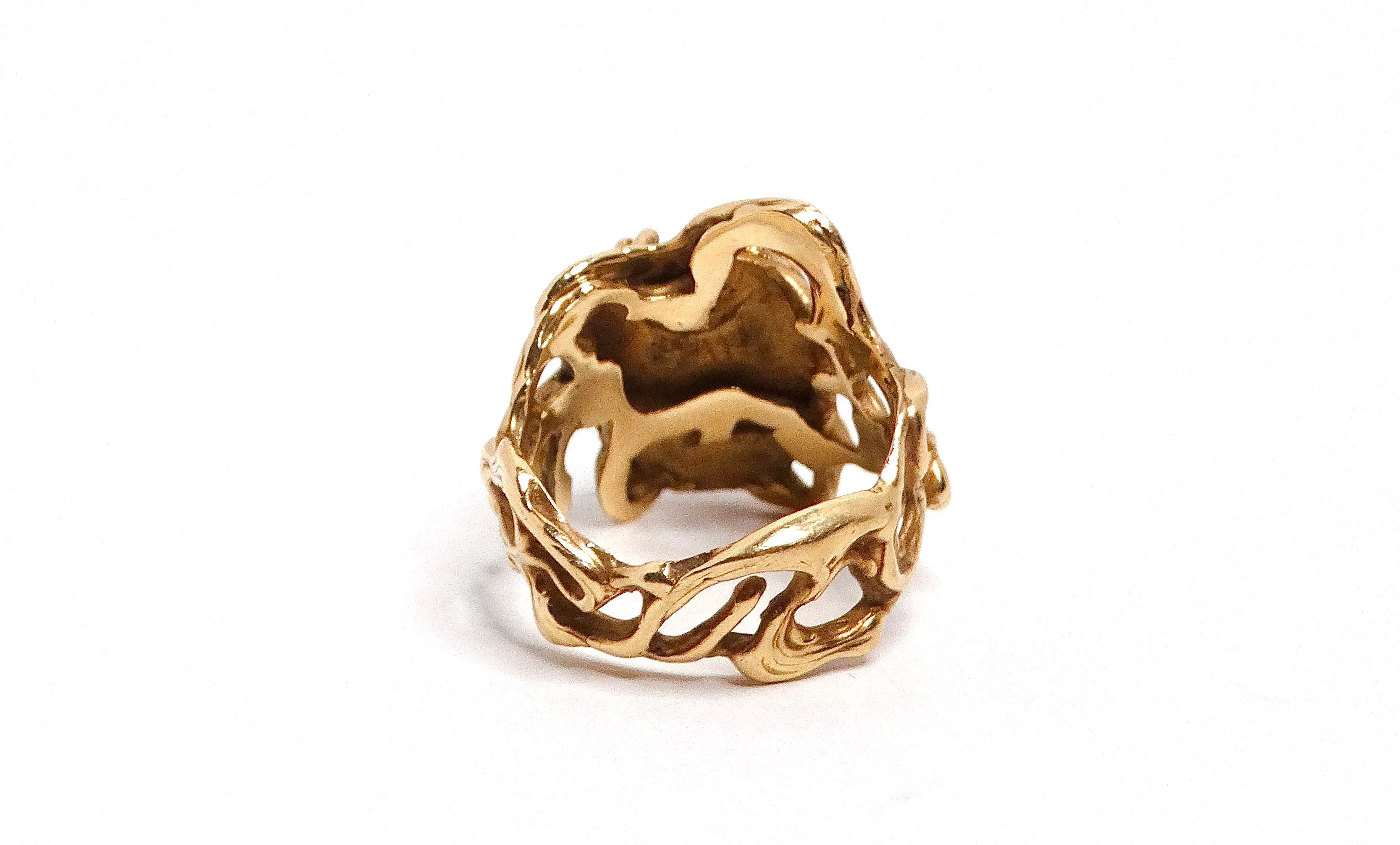 Spider Web Turquoise 14k Gold Ring