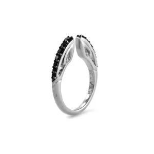 Spirit Páve Stack Ring 2mm - Sterling Silver   CZ Noir