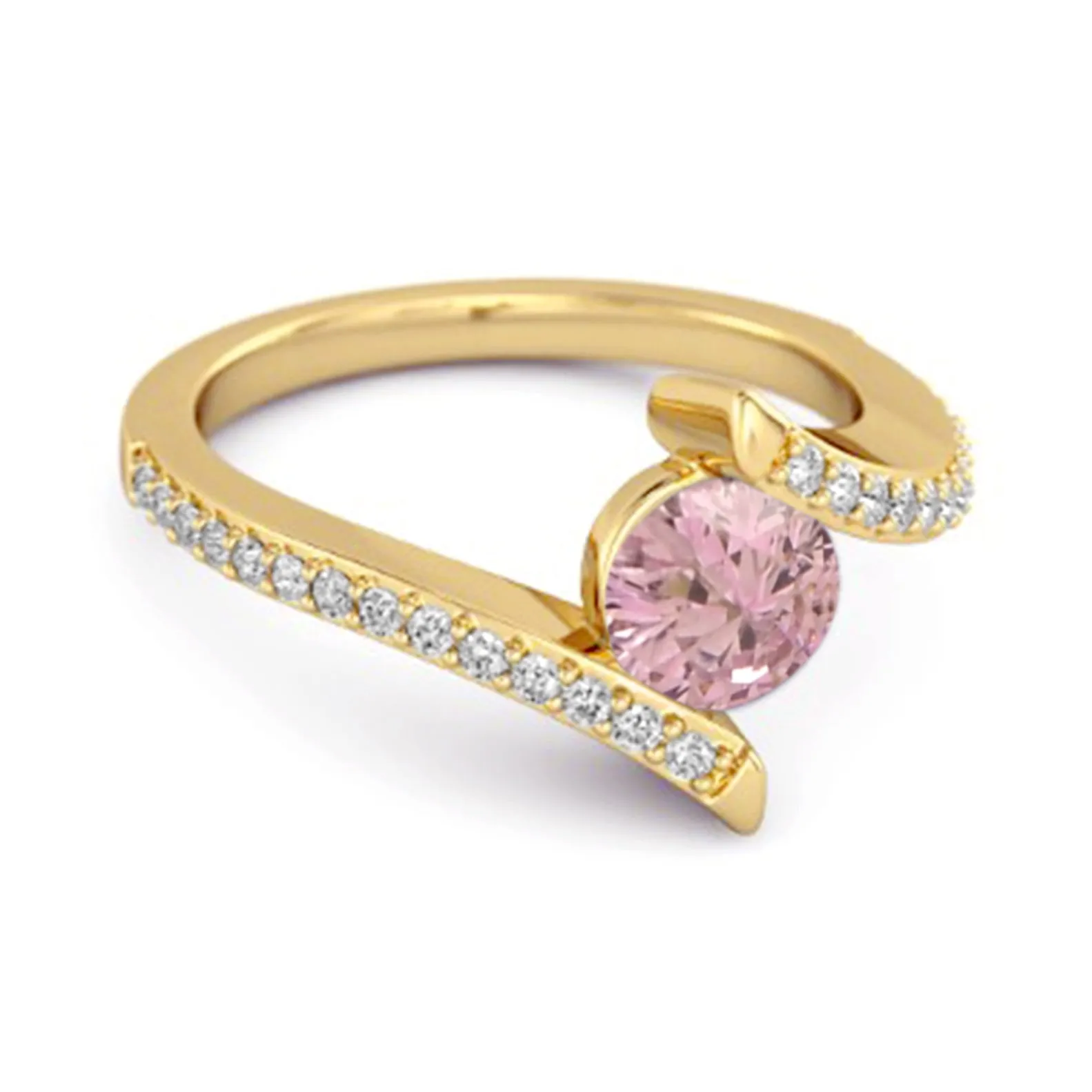 Stackable 925 Sterling Silver Pink Zirconia Anniversary Women Ring