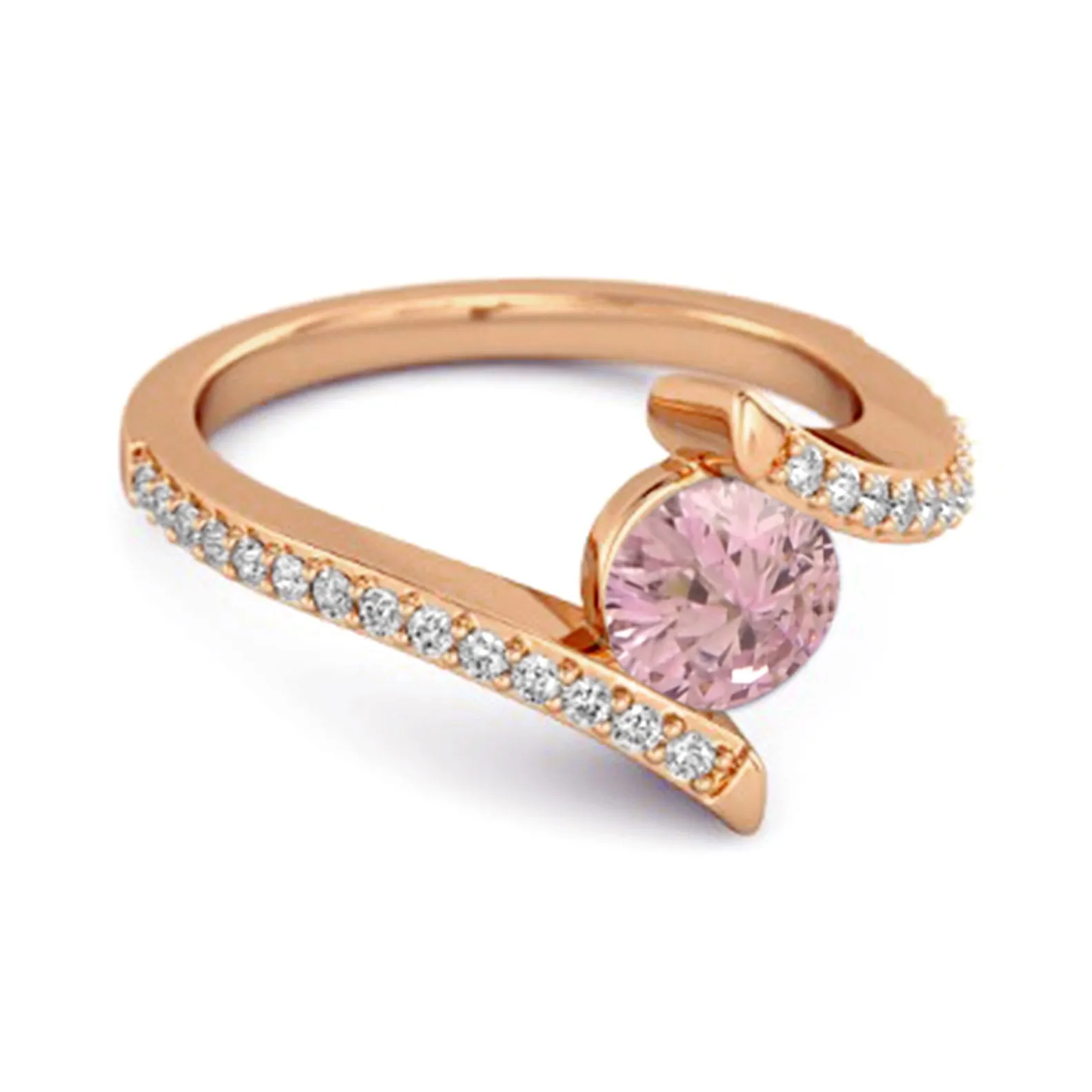 Stackable 925 Sterling Silver Pink Zirconia Anniversary Women Ring