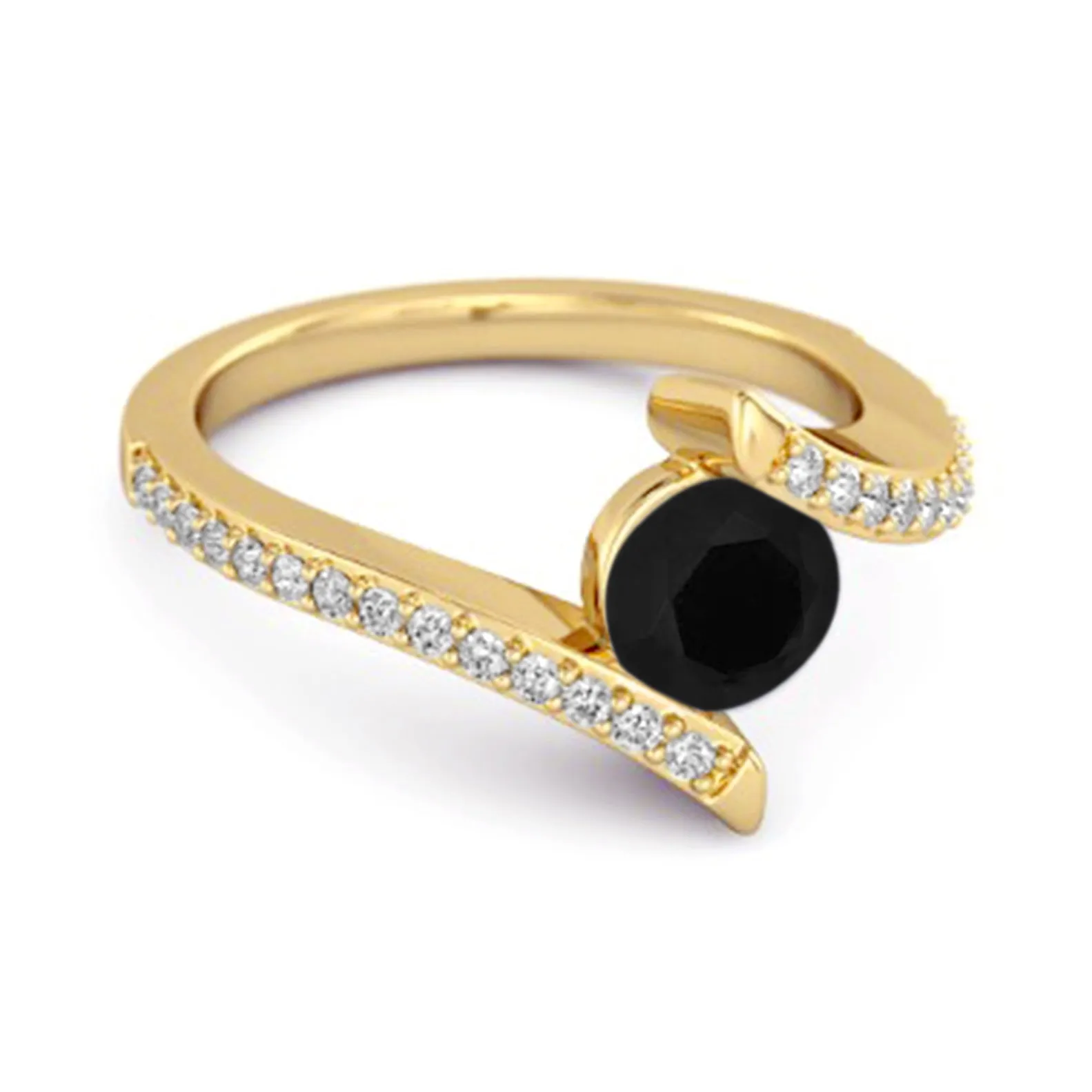 Stackable 925 Sterling Silver W Black Spinel Anniversary Women Ring