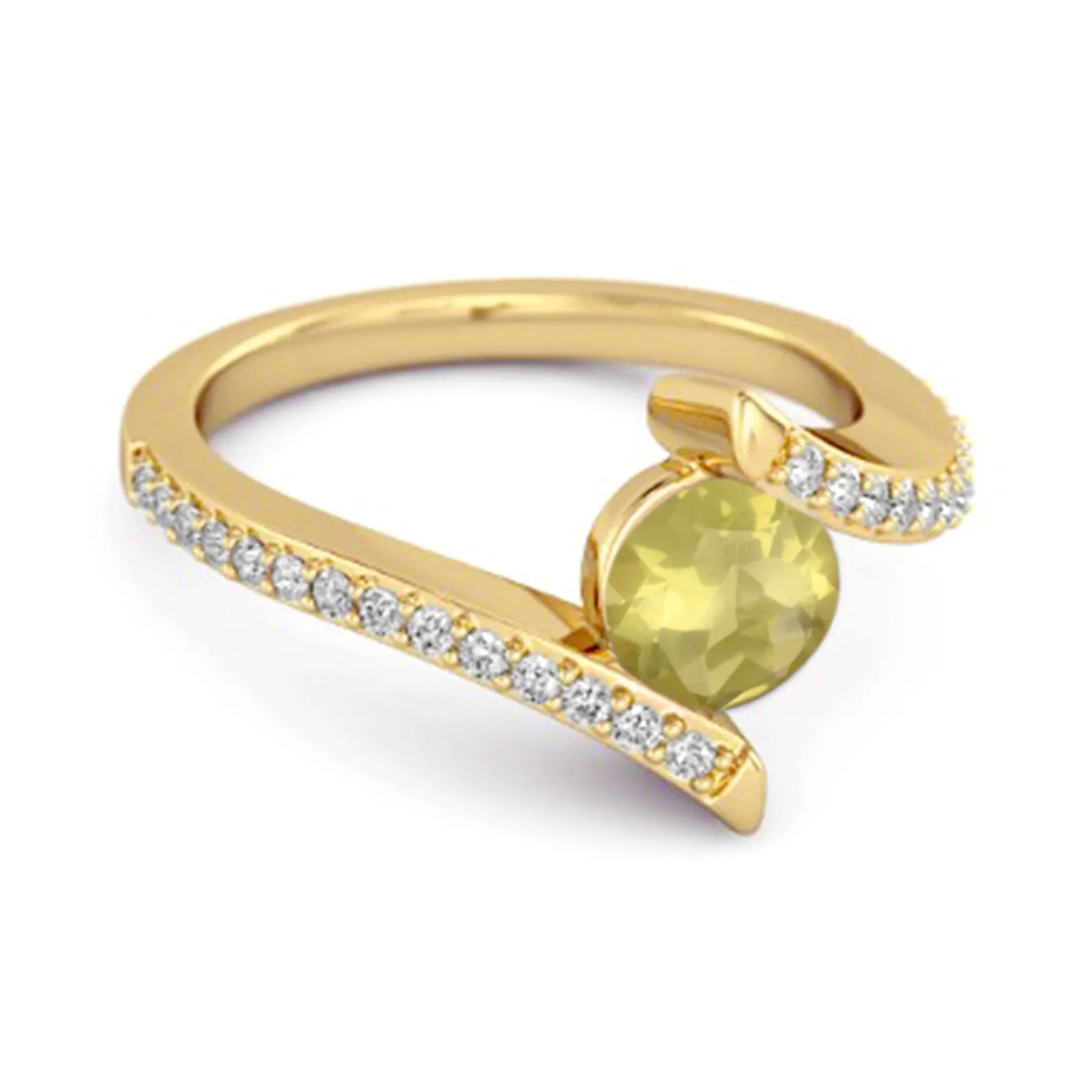 Stackable 925 Sterling Silver W Lemon Quartz Anniversary Women Ring