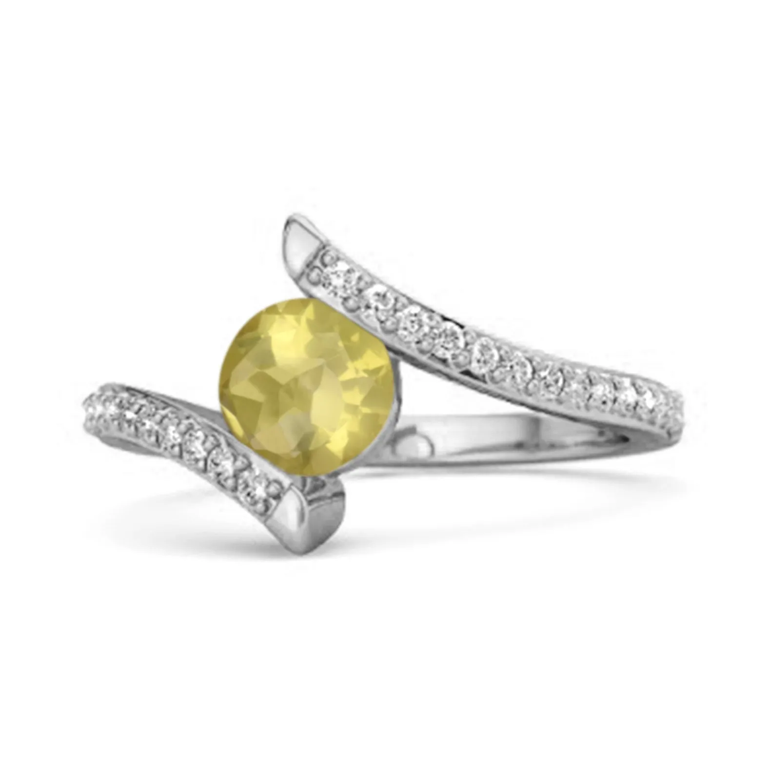 Stackable 925 Sterling Silver W Lemon Quartz Anniversary Women Ring