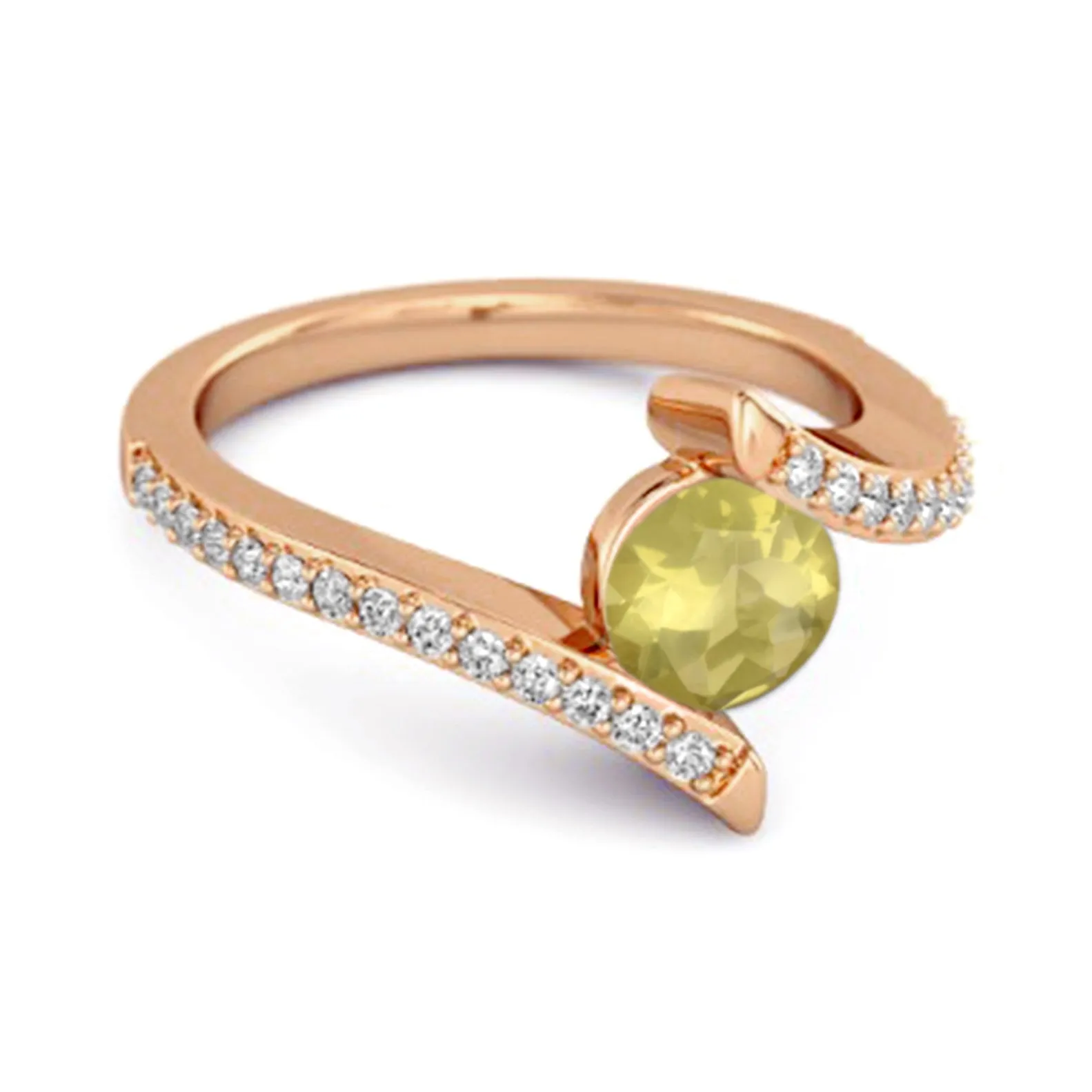 Stackable 925 Sterling Silver W Lemon Quartz Anniversary Women Ring