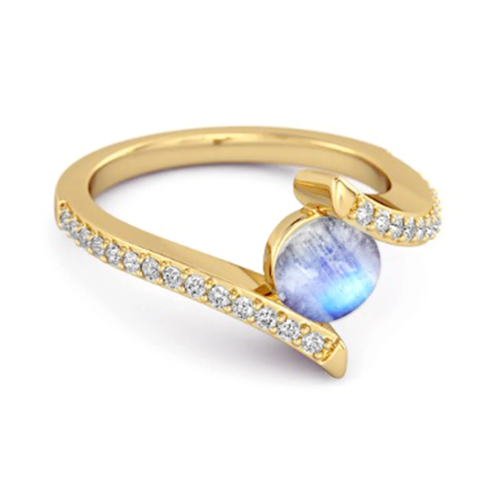 Stackable 925 Sterling Silver W Moonstone Anniversary Women Ring