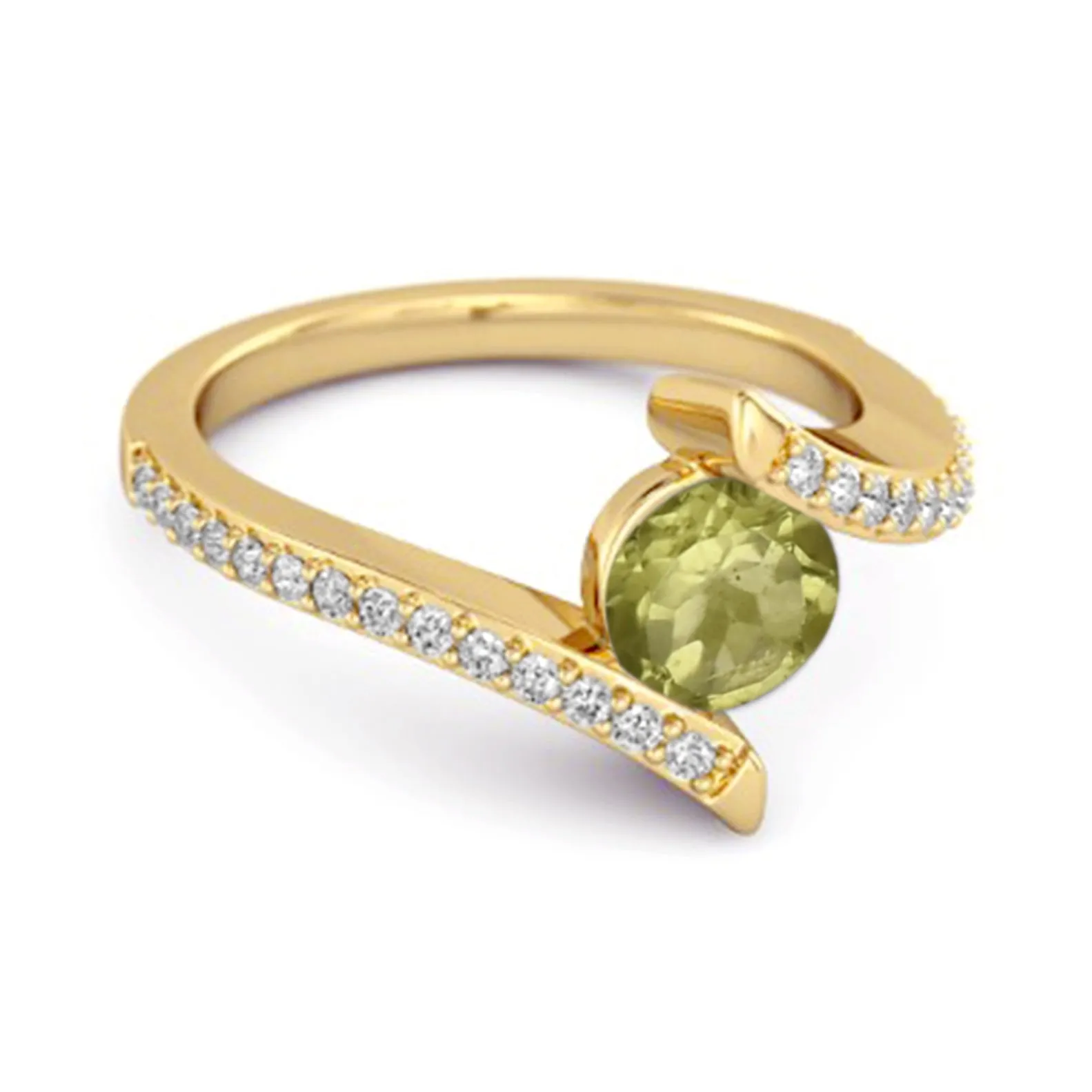 Stackable 925 Sterling Silver W Peridot Anniversary Women Ring