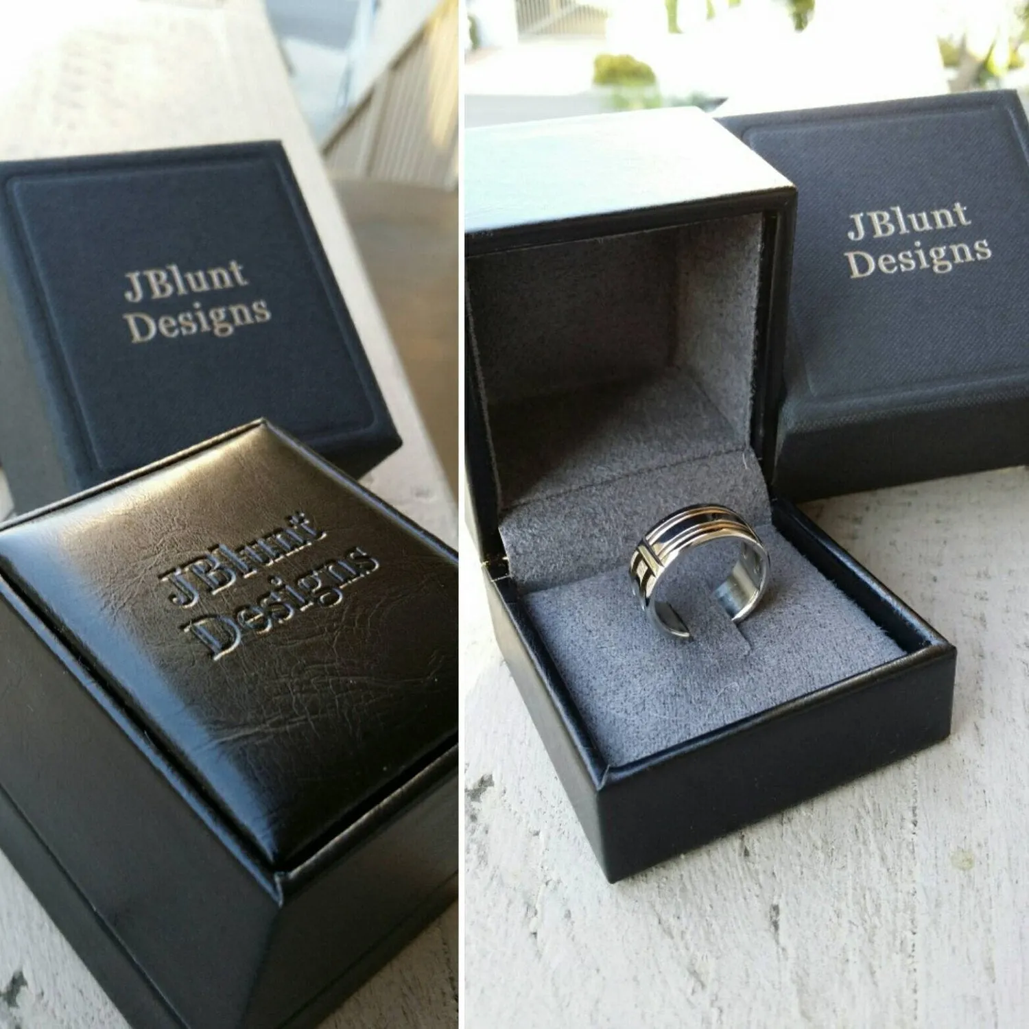 Stainless Damascus dark finish  "bamboo" 3mm or 4mm damscus steel ring, damascus ring womens ring