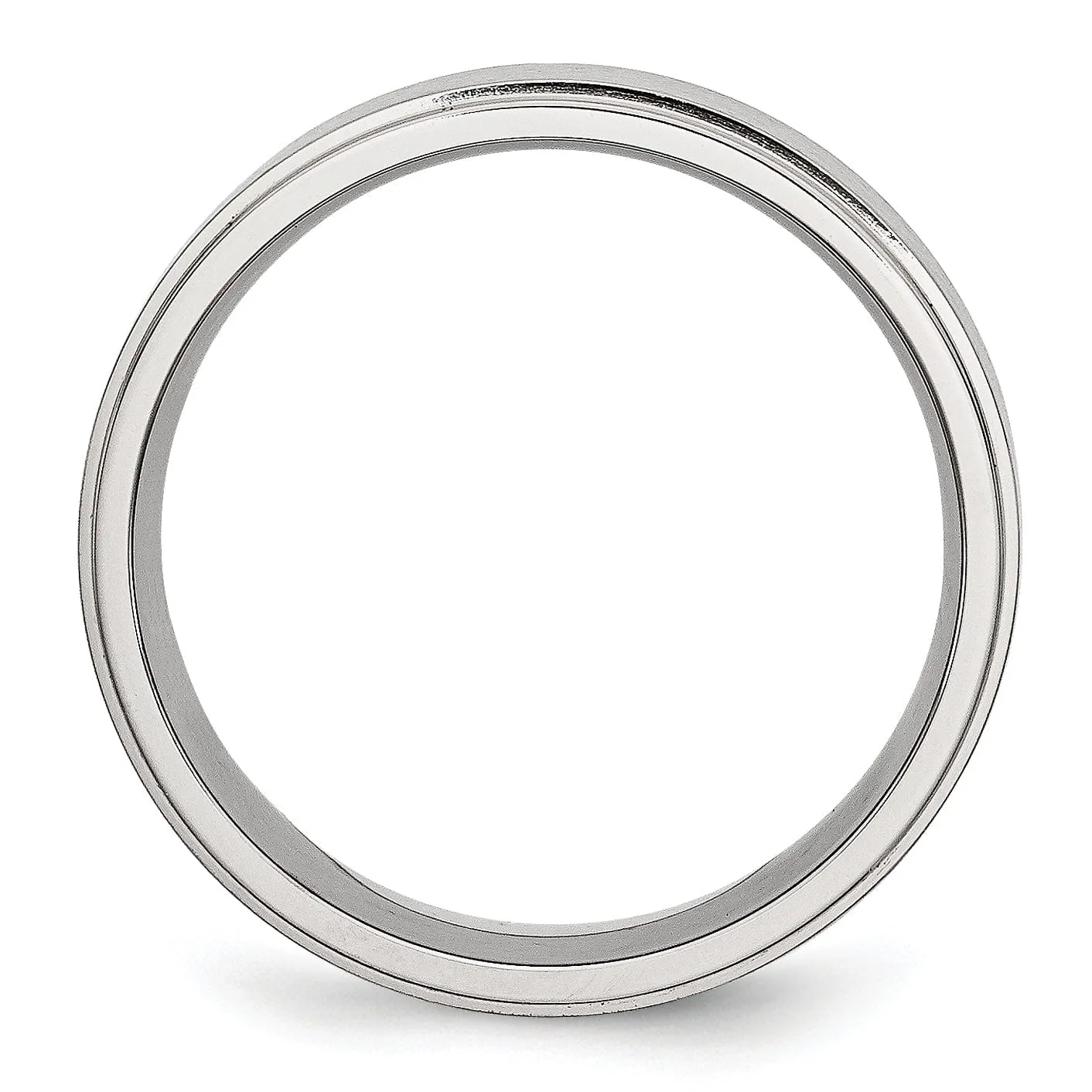 Stainless Steel Ridged Edge 7MM Ring