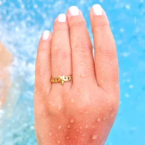 Star Chain Pattern Gold Ring
