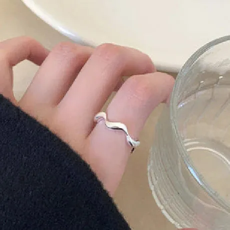 Sterling Silver Highs And Lows Ring Adjustable Open Ring