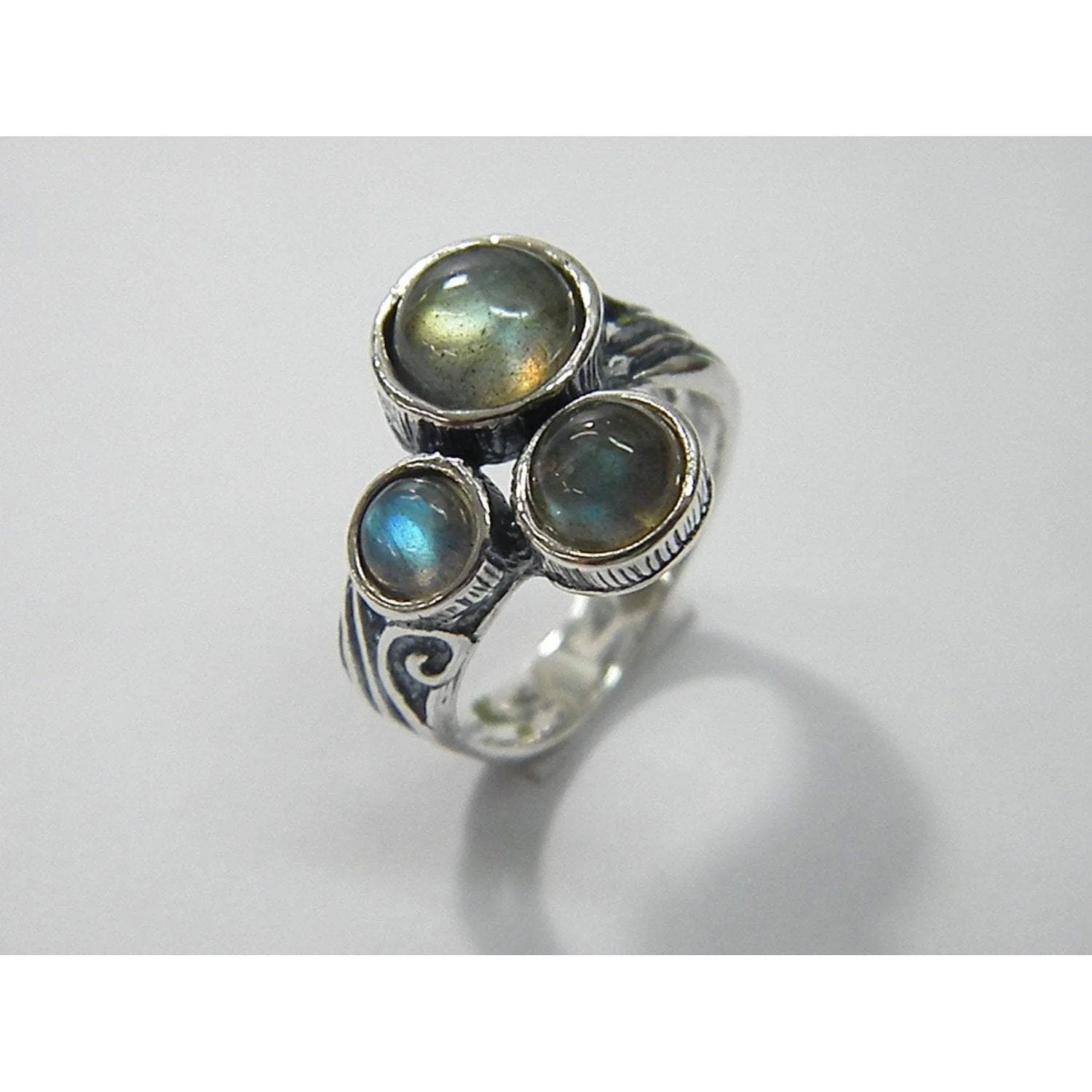 Sterling silver ring  for woman bohemian rings: labradorite, turquoise, moonstone, amethyst