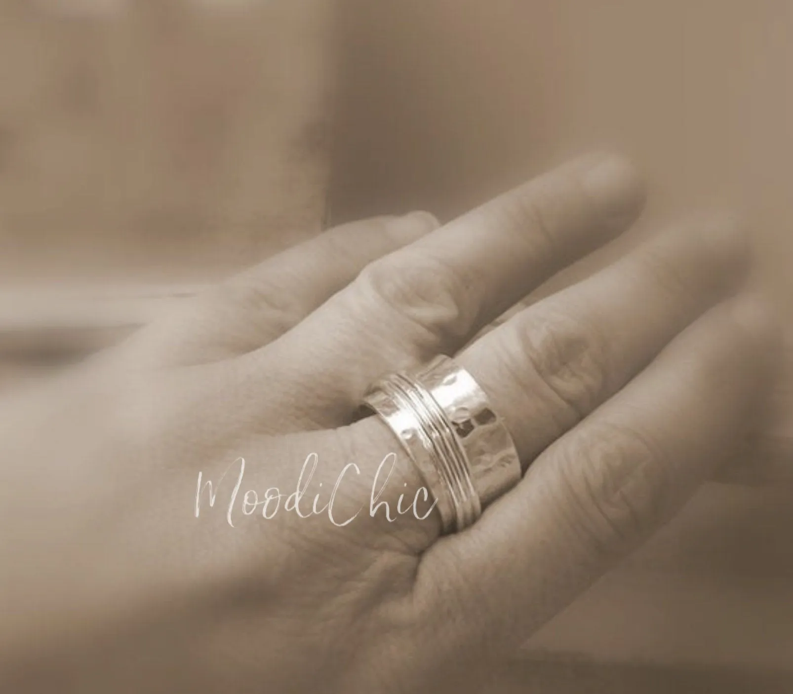 Sterling silver spinner ring