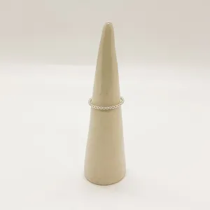 Sterling Silver Stacker - Beaded Pattern (Single)