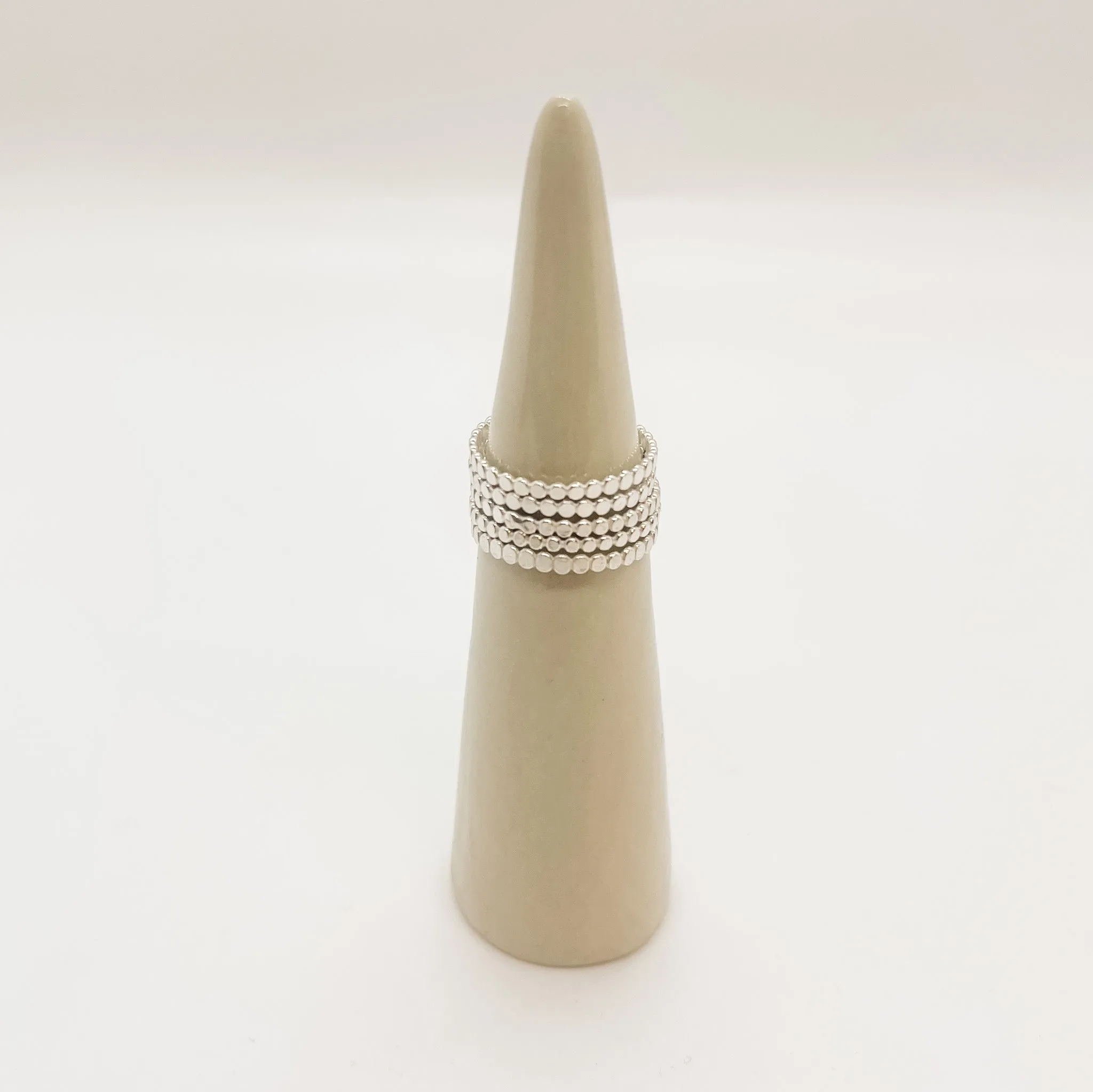 Sterling Silver Stackers - Circle Pattern (Set of 5)
