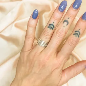 Sterling Silver Stackers - Circle Pattern (Set of 5)