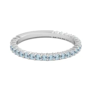 Sterling Silver Stacking 0.60 Ct Blue Topaz Eternity Raquel Ring