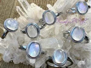 Stone Moonstone White Bronze Ring