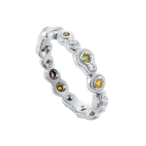 'Submarine' Platinum and Natural Color Diamond Band