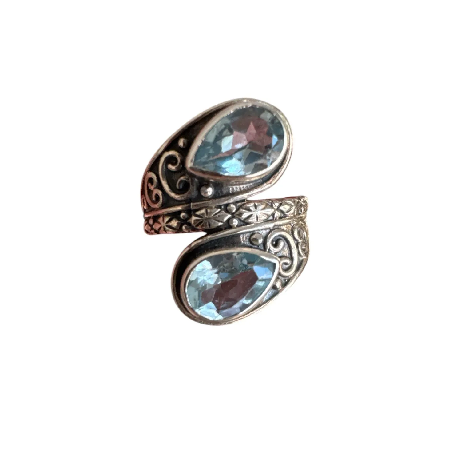 Swiss Blue Topaz Solid 925 Sterling Silver Ring 7.5