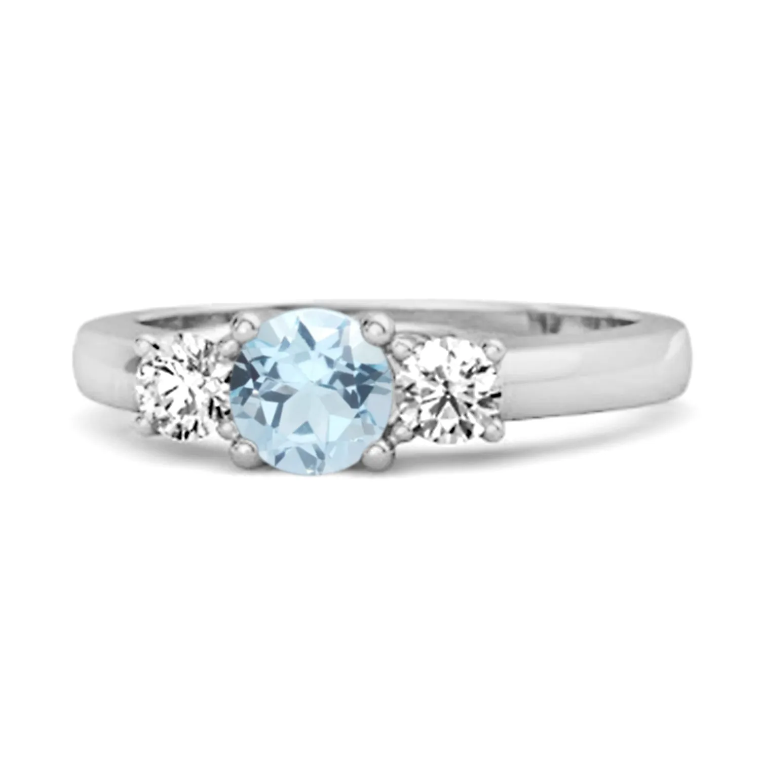 Three Stone 0.10 Ctw Blue Topaz Sterling Silver Engagement Ring