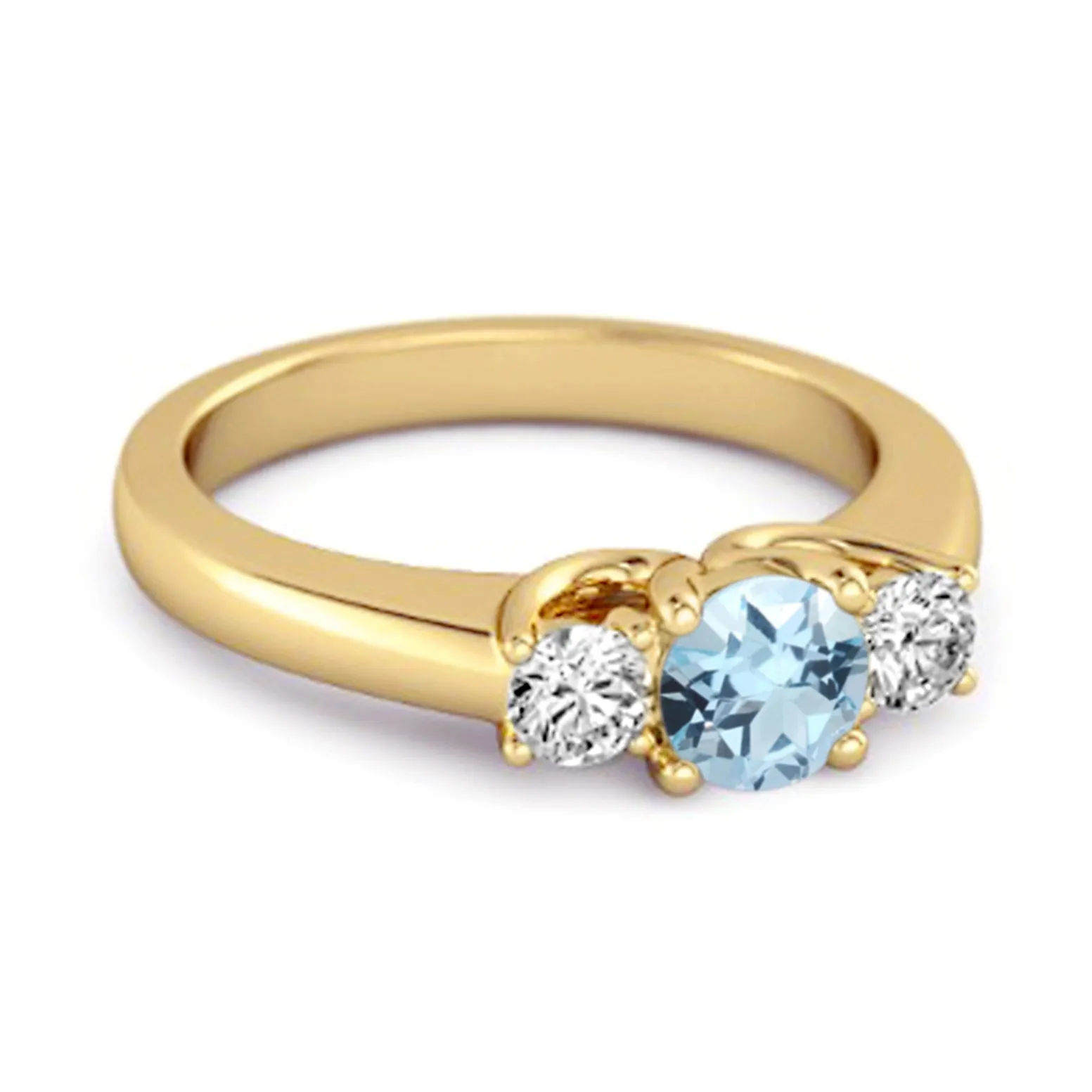 Three Stone 0.10 Ctw Blue Topaz Sterling Silver Engagement Ring