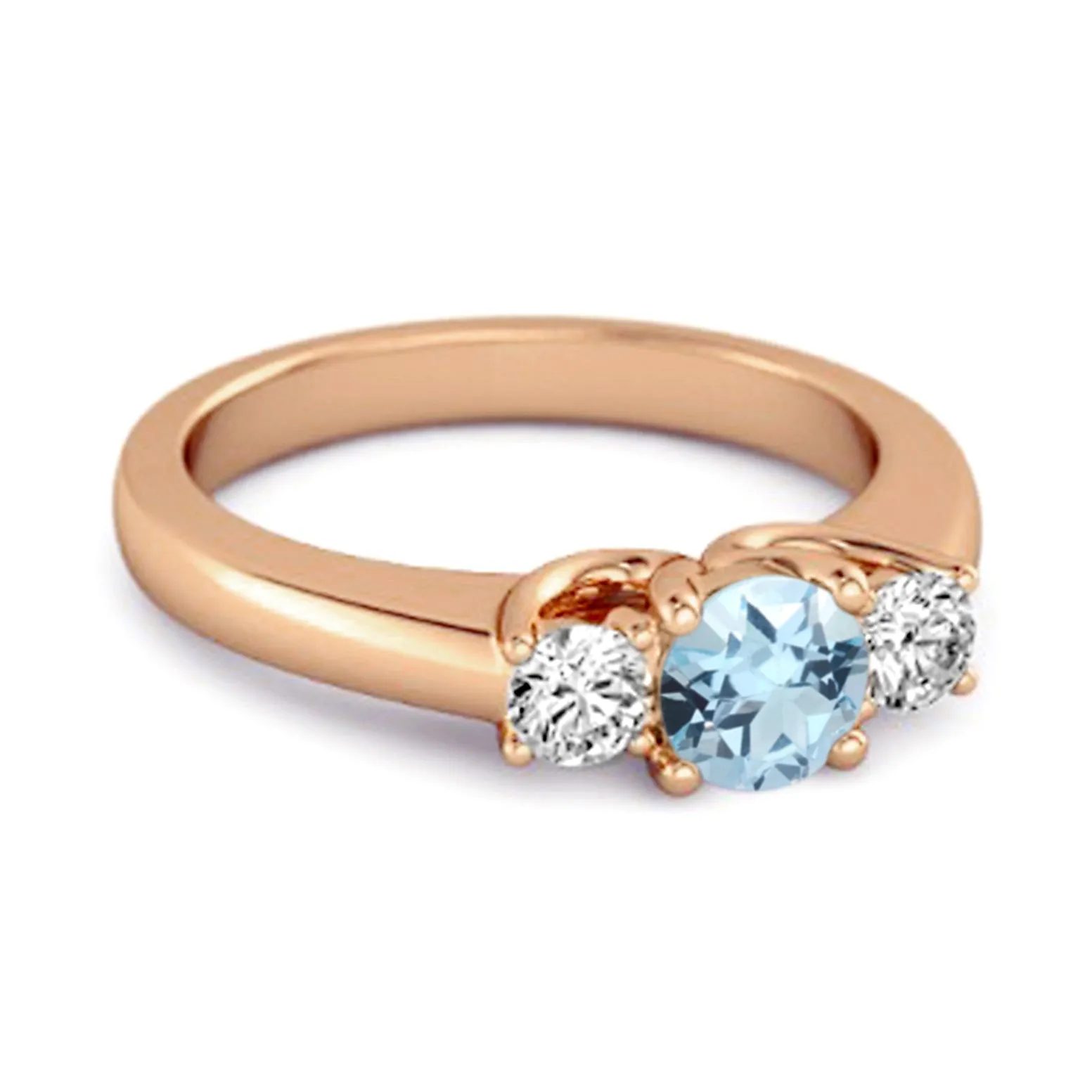Three Stone 0.10 Ctw Blue Topaz Sterling Silver Engagement Ring