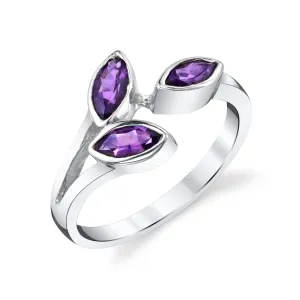 Three Stone Leaf Ring
