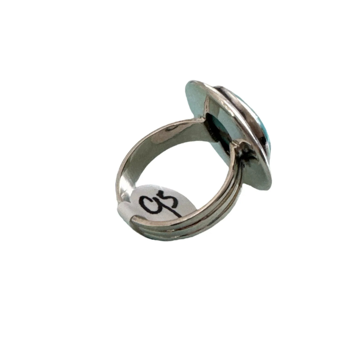 Tibetan Turquoise Solid 925 Sterling Silver Ring 8