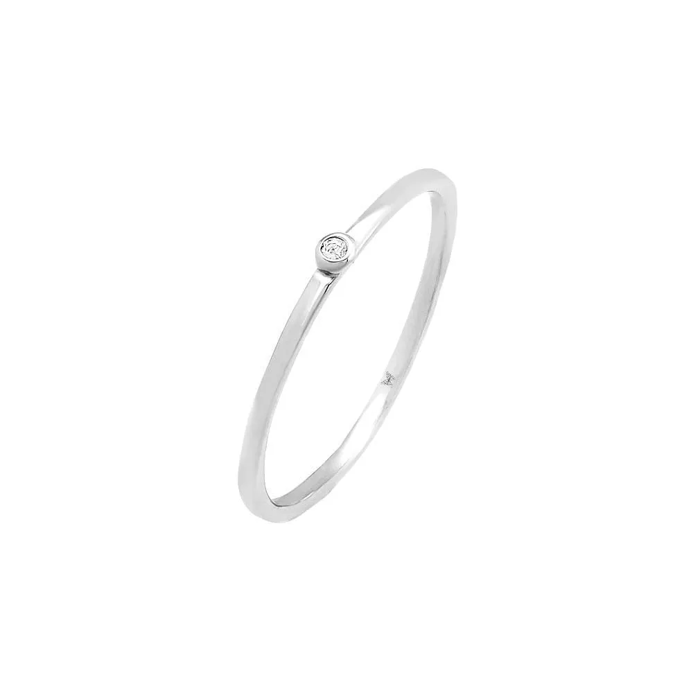 Tiny CZ Bezel Ring