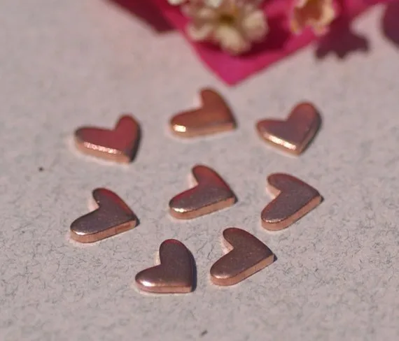 Tiny Lopsided Heart metal blanks, Small heart blank 7mm