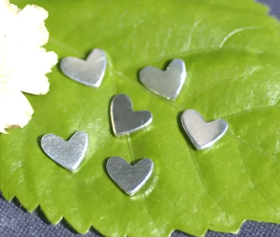Tiny Lopsided Heart metal blanks, Small heart blank 7mm