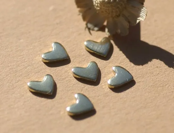 Tiny Lopsided Heart metal blanks, Small heart blank 7mm