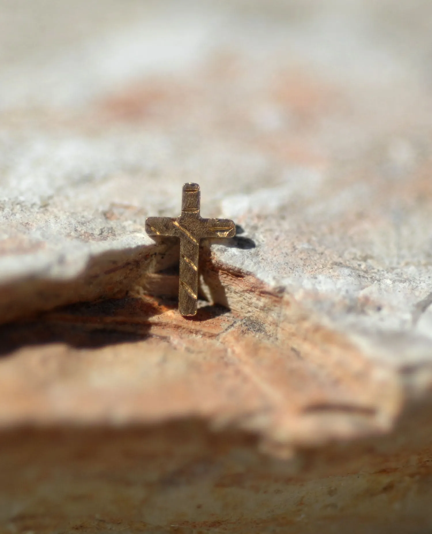 Tiny Metal Hexagon Cross