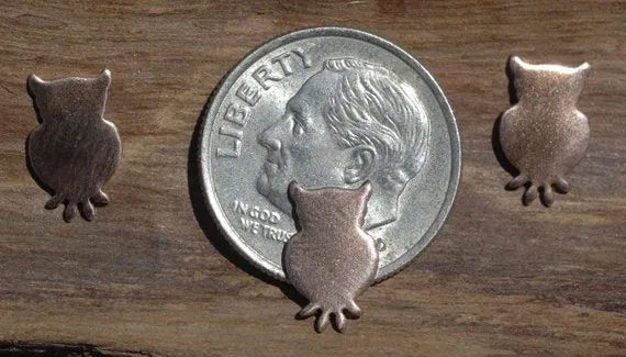 Tiny metal Owl blanks, Bird blank