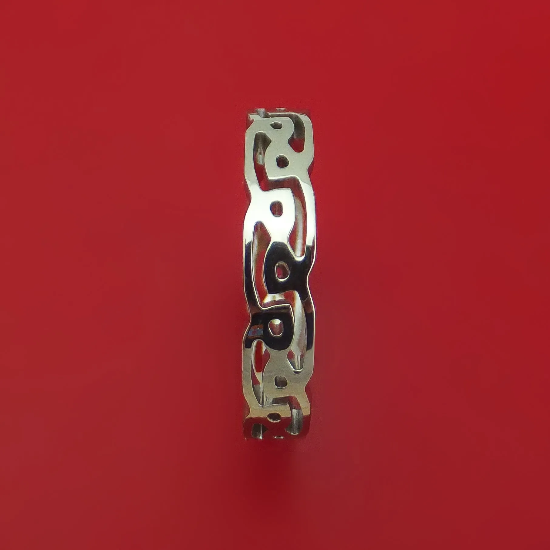 Titanium Celtic Knot Narrow Band Custom Made Ring
