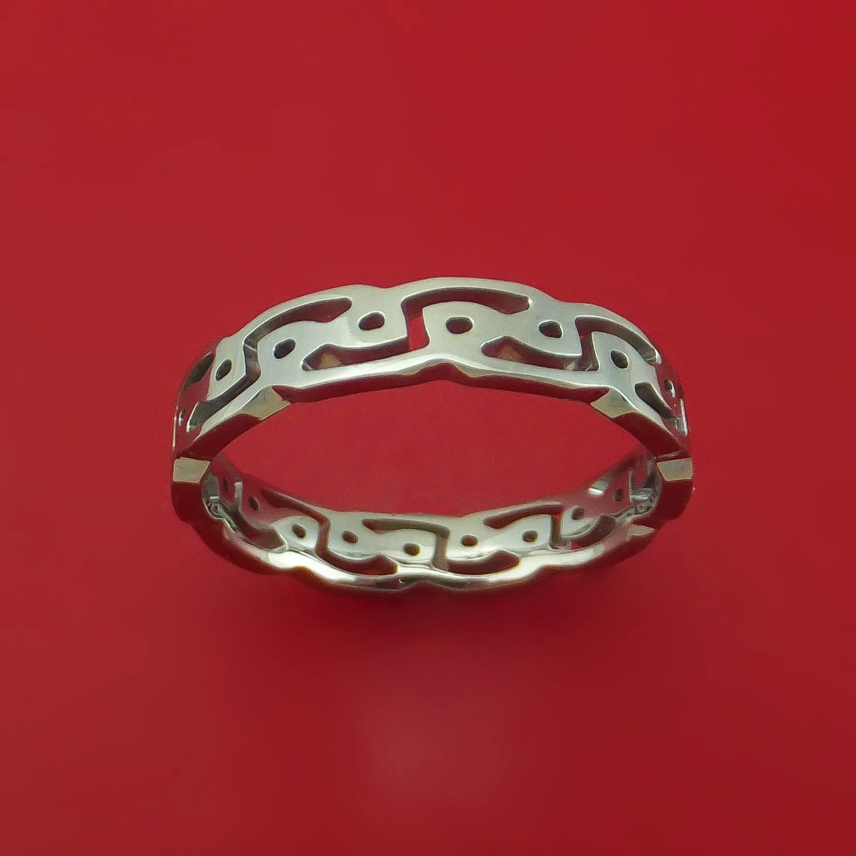 Titanium Celtic Knot Narrow Band Custom Made Ring
