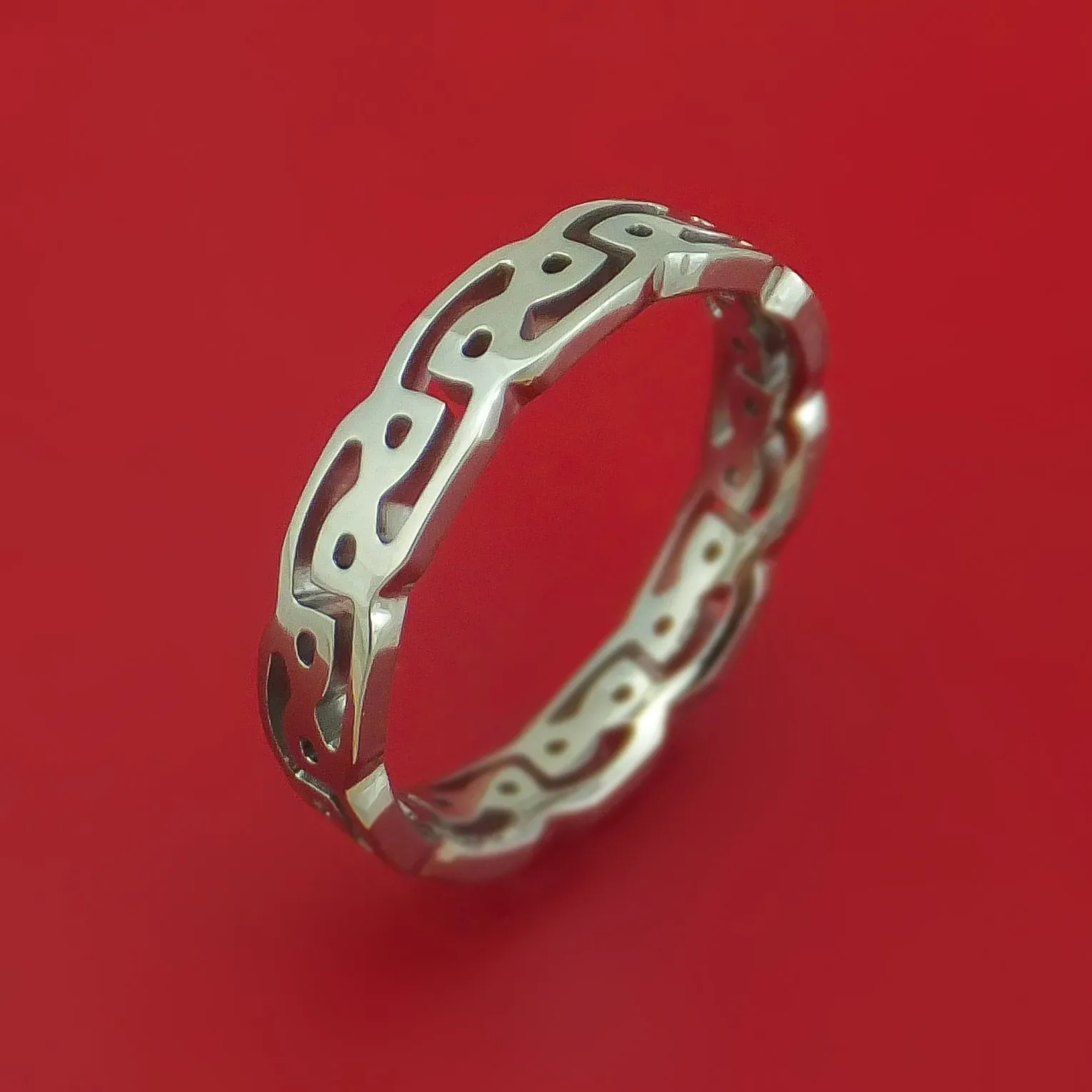 Titanium Celtic Knot Narrow Band Custom Made Ring