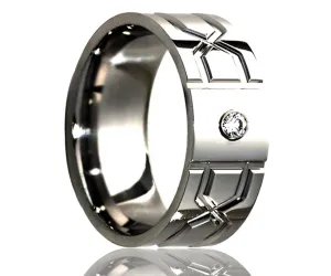 Titanium Flat Diamond Geometric Infinity Milled Ring