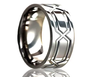 Titanium Flat Geometric Infinity Milled Ring